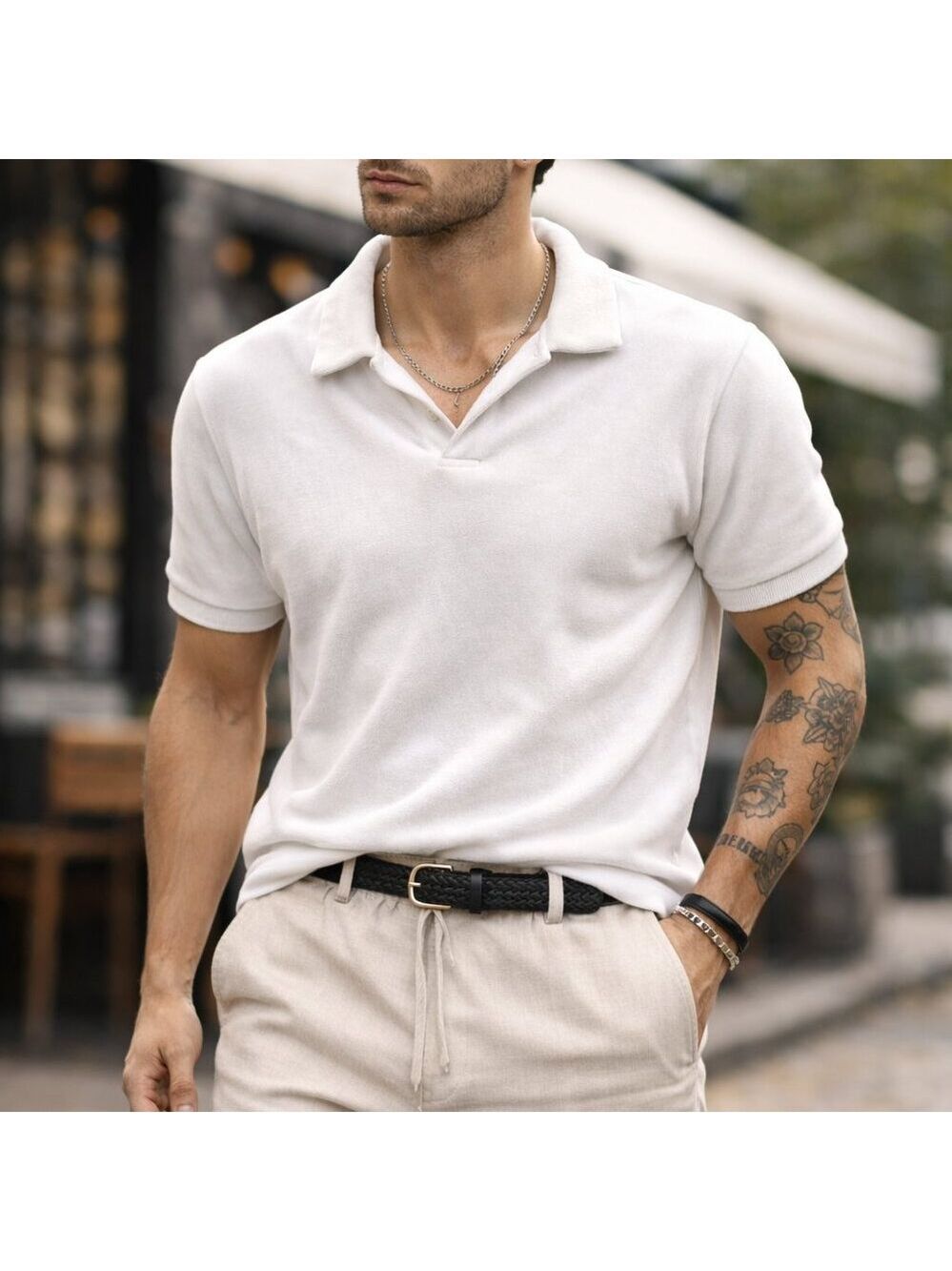 SMOG Mens Velour Slim Fit Polo Shirt    KJ0717B